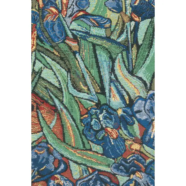 Les Iris Belgian Tapestry - 33 in. x 27 in. Cotton/Viscose/Polyester by Vincent Van Gogh | Close Up 2