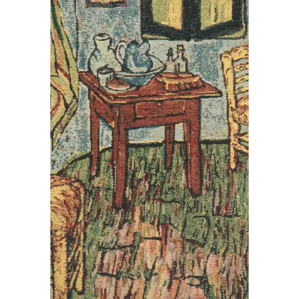 Van Gogh's The Bedroom Belgian Tapestry - 40 in. x 33 in. Cotton/Viscose/Polyester by Vincent Van Gogh | Close Up 2