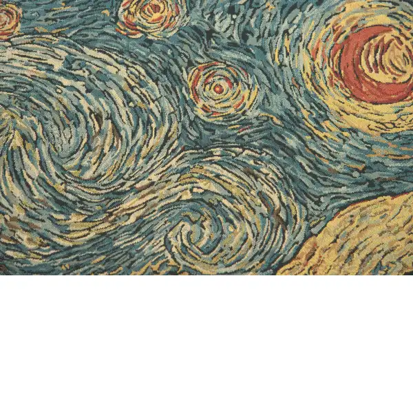 Van Gogh's Starry Night Belgian Tapestry - 40 in. x 33 in. Cotton/Viscose/Polyester by Vincent Van Gogh | Close Up 2