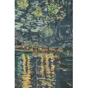 Van Gogh's Starry Night Over The Rhone Belgian Tapestry - 40 in. x 33 in. Cotton/Viscose/Polyester by Vincent Van Gogh | Close Up 1