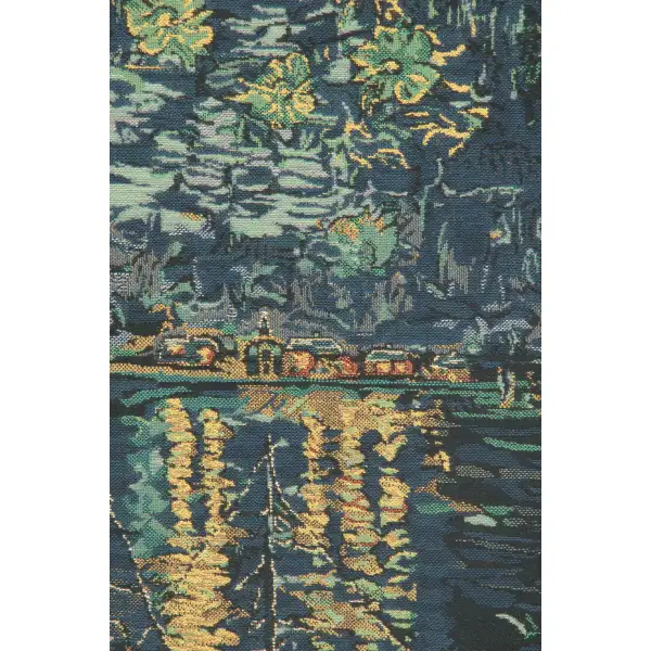 Van Gogh's Starry Night Over The Rhone Belgian Tapestry - 40 in. x 33 in. Cotton/Viscose/Polyester by Vincent Van Gogh | Close Up 1