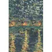 Van Gogh's Starry Night Over The Rhone Belgian Tapestry - 40 in. x 33 in. Cotton/Viscose/Polyester by Vincent Van Gogh | Close Up 2