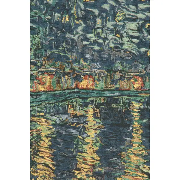 Van Gogh's Starry Night Over The Rhone Belgian Tapestry - 40 in. x 33 in. Cotton/Viscose/Polyester by Vincent Van Gogh | Close Up 2