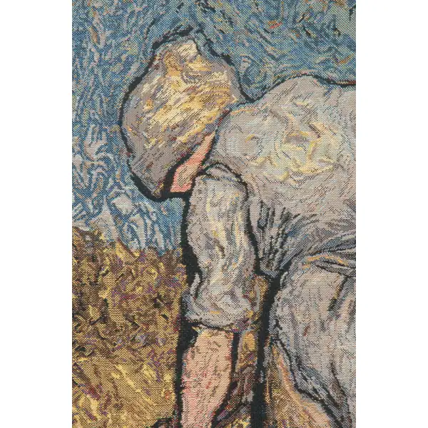 Van Gogh's Flax Harvest Belgian Tapestry | Close Up 1