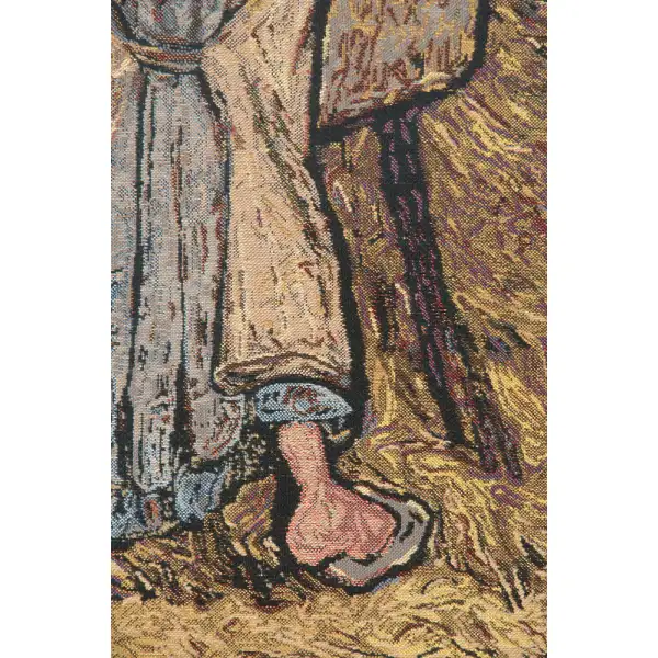 Van Gogh's Flax Harvest Belgian Tapestry | Close Up 2