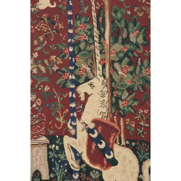 Smell Lady And The Unicorn Belgian Tapestry - 49 in. x 69 in. Cotton/Viscose/Polyester by Charlotte Home Furnishings | Close Up 1