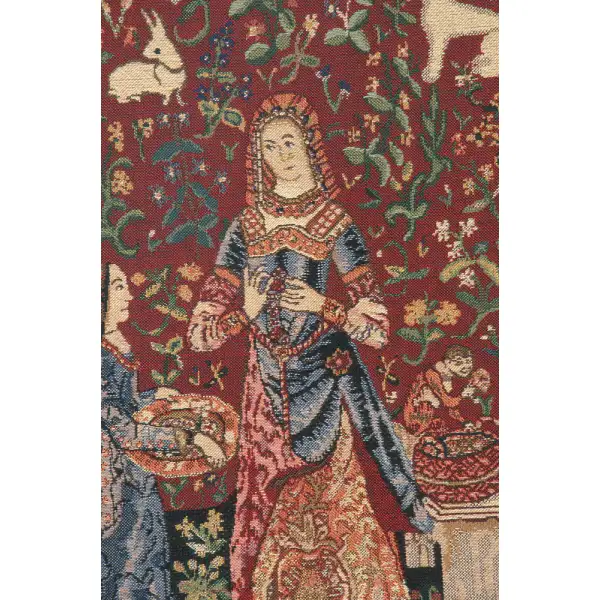 Smell Lady And The Unicorn Belgian Tapestry - 49 in. x 69 in. Cotton/Viscose/Polyester by Charlotte Home Furnishings | Close Up 2