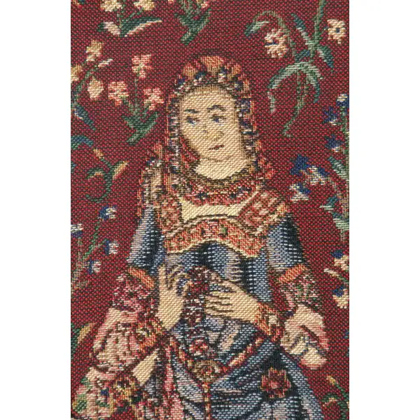 Smell Lady And Unicorn Belgian Tapestry - 16 in. x 27 in. Cotton/Viscose/Polyester by Charlotte Home Furnishings | Close Up 1