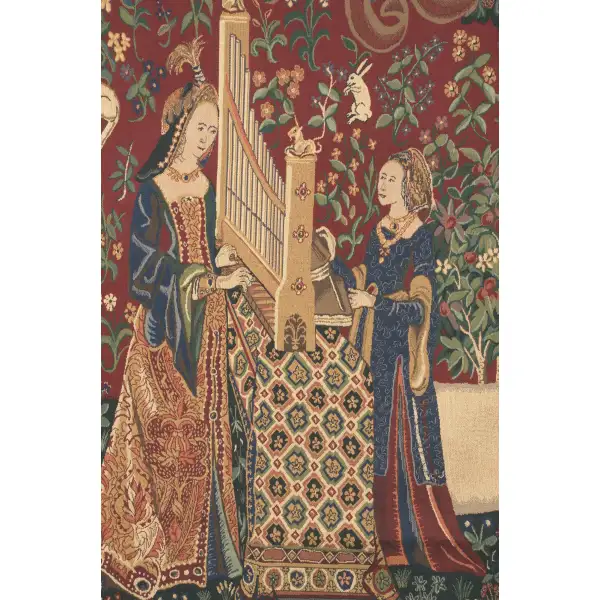 Lady And The Unicorn Series II Belgian Tapestry - 156 in. x 66 in. Cotton/Viscose/Polyester by Charlotte Home Furnishings | Close Up 2