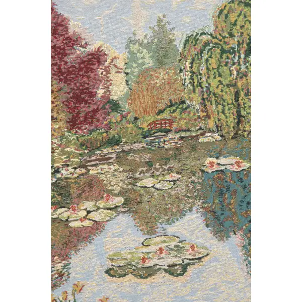Parc De Monet Belgian Tapestry - 70 in. x 42 in. Cotton/Viscose/Polyester by Claude Monet | Close Up 1