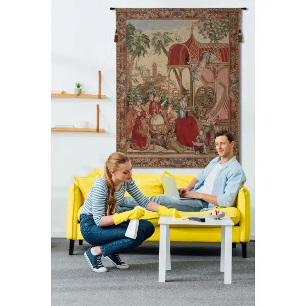Les Astronomes Belgian Tapestry - 51 in. x 69 in. Cotton/Viscose/Polyester by Charlotte Home Furnishings | Life Style 2