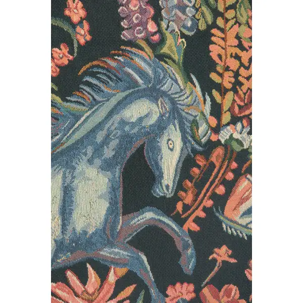Cheval Azures Belgian Tapestry - 44 in. x 33 in. Cotton/Viscose/Polyester by Dom Robert | Close Up 1