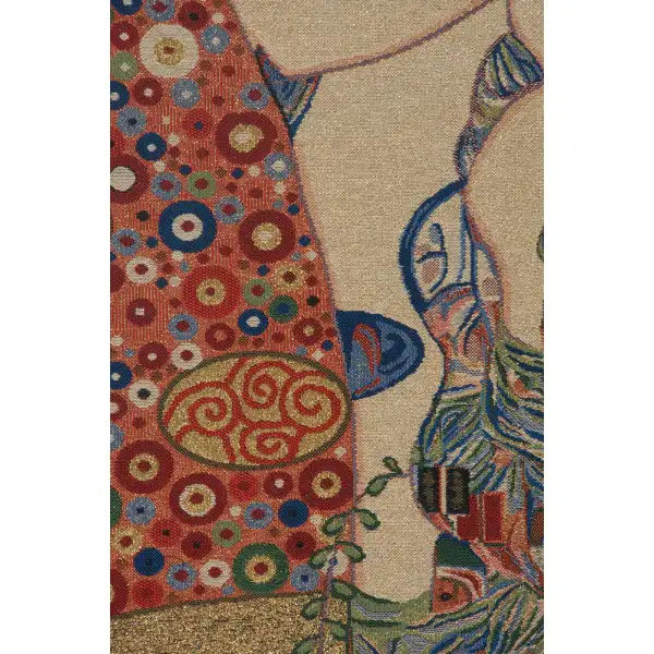 Klimt's Mother And Child Belgian Tapestry - 33 in. x 43 in. Cotton/Viscose/Polyester by Gustav Klimt | Close Up 2