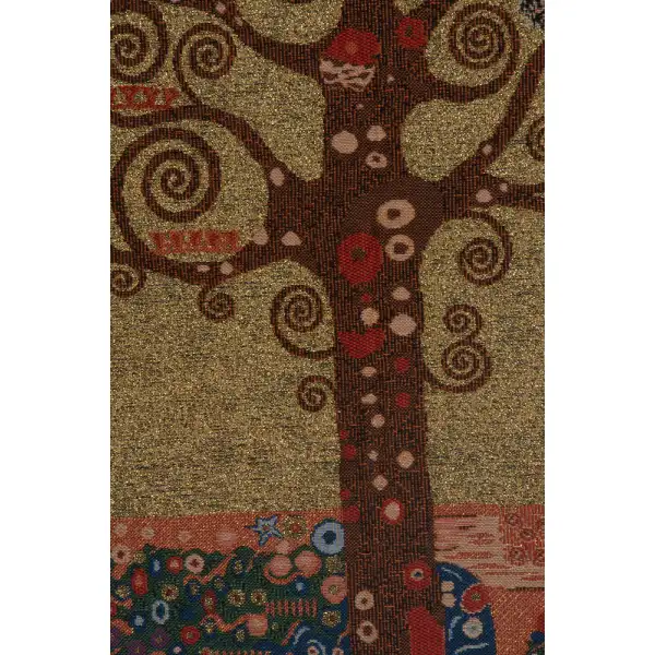 Klimt's Tree Of Life Belgian Tapestry - 33 in. x 43 in. Cotton/Viscose/Polyester by Gustav Klimt | Close Up 1