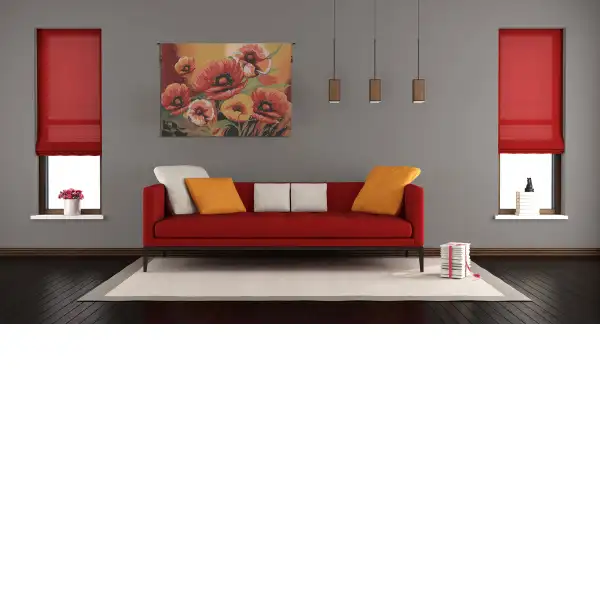 Poppies III Belgian Wall Tapestry | Life Style 1