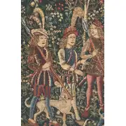 Unicorn Hunt with Loops Belgian Tapestry | Close Up 1