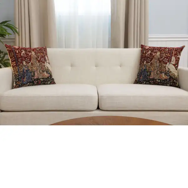 Taste III Belgian Woven Cushion Cover - 16 x 16" Square Pillow for Living Room - Tapestry Cushion for Indoors - Throw Accent Pillow Cover - Bedroom Decorative Pillow Covers | Close Up 4