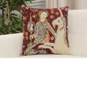 Sight III Belgian Woven Cushion Cover Tapestry Cushion Cover - 16 x 16" Hand Finished Pillow for Living Room - Decorative Throw Accent Pillow Cover for Sofa & Couch - Cushion Cover for Indoor Use