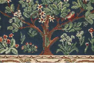 Tree of Life Belgian Woven Cushion Cover - 16 x 16" Hand Finished Square Pillow for Living Room - William Morris Accent Pillow Cover for Sofa Bed Couch - Cushion Cover for Indoor Use