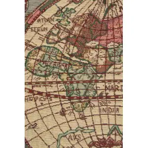 Map Of The East Belgian Cushion Cover - 16 in. x 16 in. Cotton/Viscose/Polyester by Charlotte Home Furnishings Inc