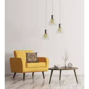 Map Of The East Belgian Cushion Cover - 16 in. x 16 in. Cotton/Viscose/Polyester by Charlotte Home Furnishings Inc