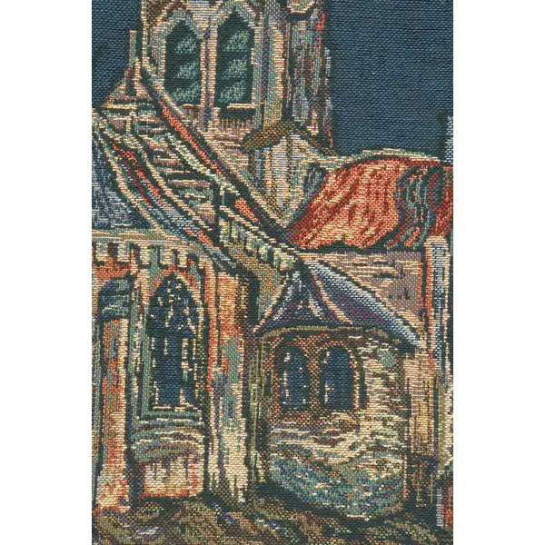 C Charlotte Home Furnishings Inc The Church of Auvers European Cushion Cover | Decorative Cushion Case with Cotton Polyester & Viscose | 16x16 Inch Cushion Cover for Living Room | by Vincent Van Gogh | Close Up 2