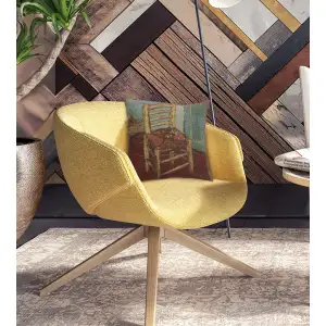 The Chair Belgian Woven Cushion Cover - 16 x 16" Hand Finished Square Pillow for Living Room - Tapestry Cushion for Indoors - Vincent Van Gogh Accent Pillow Cover - Bedroom Decorative Pillow Covers