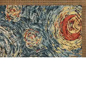 Stary Night Belgian Woven Cushion Cover - 16 x 16" Hand Finished Square Pillow for Living Room - Vincent Van Gogh Throw Accent Pillow Cover for Sofa Bed Couch - Cushion Cover for Indoor Use