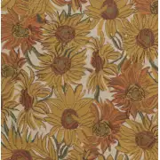 Sunflowers Yellow Belgian Couch Pillow | Close Up 1