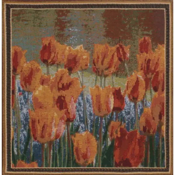 Keukenhof Gardens III Belgian Cushion Cover - 16 in. x 16 in. Cotton/Viscose/Polyester by Charlotte Home Furnishings | Close Up 1