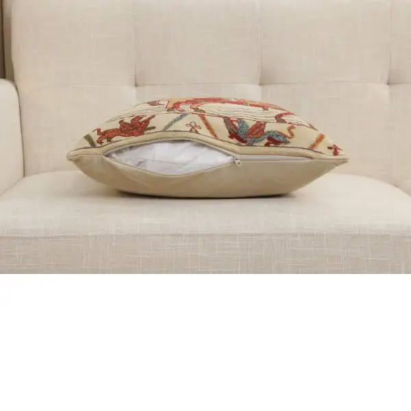 Bayeux Mont St. Michel I Belgian Cushion Cover - 16 in. x 16 in. Cotton/Viscose/Polyester by Charlotte Home Furnishings Inc | Close Up 4