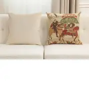 Bayeux Mont St. Michel I Belgian Cushion Cover - 16 in. x 16 in. Cotton/Viscose/Polyester by Charlotte Home Furnishings Inc | Close Up 5