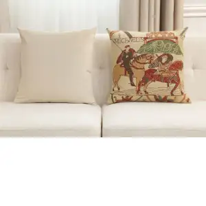 Bayeux Mont St. Michel I Belgian Cushion Cover - 16 in. x 16 in. Cotton/Viscose/Polyester by Charlotte Home Furnishings Inc