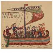 Bayeux Navigo Belgian Cushion Cover - 16 in. x 16 in. Cotton/Viscose/Polyester by Charlotte Home Furnishings | Close Up 1