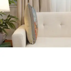 Grand Place Brussels I Belgian Cushion Cover - 16 in. x 16 in. Cotton/Viscose/Polyester by Charlotte Home Furnishings Inc