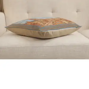 Grand Place Brussels I Belgian Cushion Cover - 16 in. x 16 in. Cotton/Viscose/Polyester by Charlotte Home Furnishings Inc
