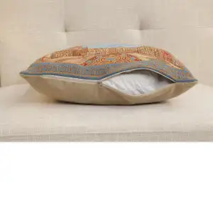 Grand Place Brussels I Belgian Cushion Cover - 16 in. x 16 in. Cotton/Viscose/Polyester by Charlotte Home Furnishings Inc