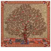 Klimt Tree of Life I Belgian Couch Pillow | Close Up 1