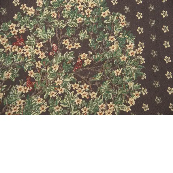 Tree Of Life Brown Belgian Throw - 59 in. x 59 in. Cotton/Viscose/Polyester by William Morris | Close Up 1