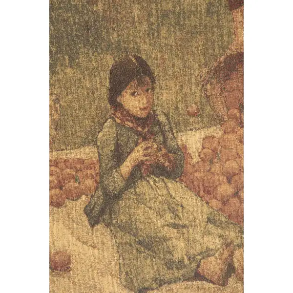 The Orange Gatherers Belgian Tapestry - 36 in. x 54 in. SoftCottonChenille by Waterhouse | Close Up 1