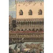 Bucintoro At The Dock Italian Tapestry - 50 in. x 37 in. Cotton/Viscose/Polyester by Canaletto | Close Up 1