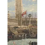 Bucintoro At The Dock Italian Tapestry - 50 in. x 37 in. Cotton/Viscose/Polyester by Canaletto | Close Up 2