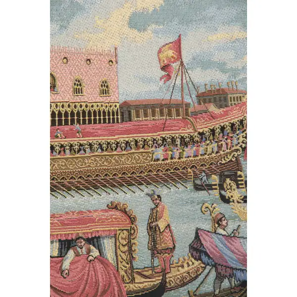 Return Of Bucintoro Italian Tapestry - 68 in. x 50 in. Cotton/Viscose/Polyester by Canaletto | Close Up 1