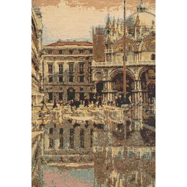 Alta Marea in Piazza San Marco Italian Tapestry | Close Up 1