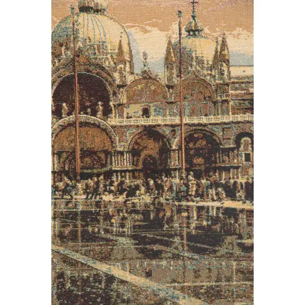 Alta Marea in Piazza San Marco Italian Tapestry | Close Up 2