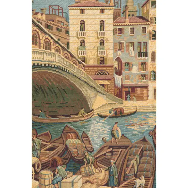 Ponte Di Rialto Italian Tapestry - 19 in. x 13 in. Cotton/Viscose/Polyester by Alberto Passini | Close Up 2