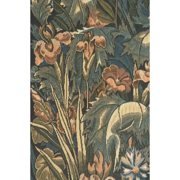 Iris Greenery Belgian Tapestry Wall Hanging | Close Up 1