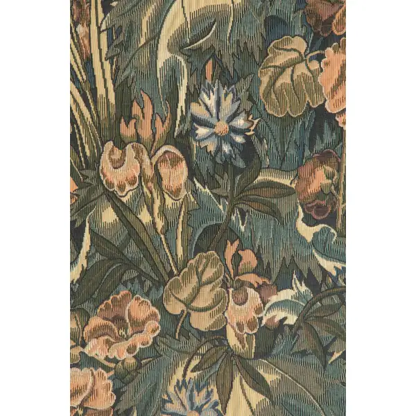 Iris Greenery Belgian Tapestry Wall Hanging | Close Up 2