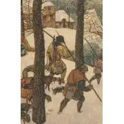 Hunting in the Snow Italian Wall Tapestry | Close Up 2