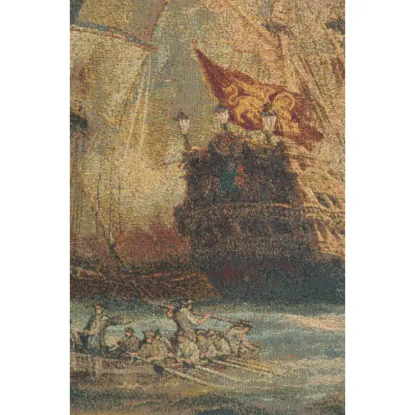 Naval Battle Italian Tapestry - 42 in. x 24 in. Cotton/Viscose/Polyester by Charlotte Home Furnishings | Close Up 1
